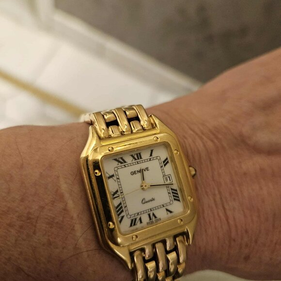 14K Solid Yellow Gold Geneve Watch, Unisex - Picture 3 of 3